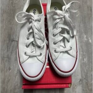 Converse White Sneakers with Red Accents